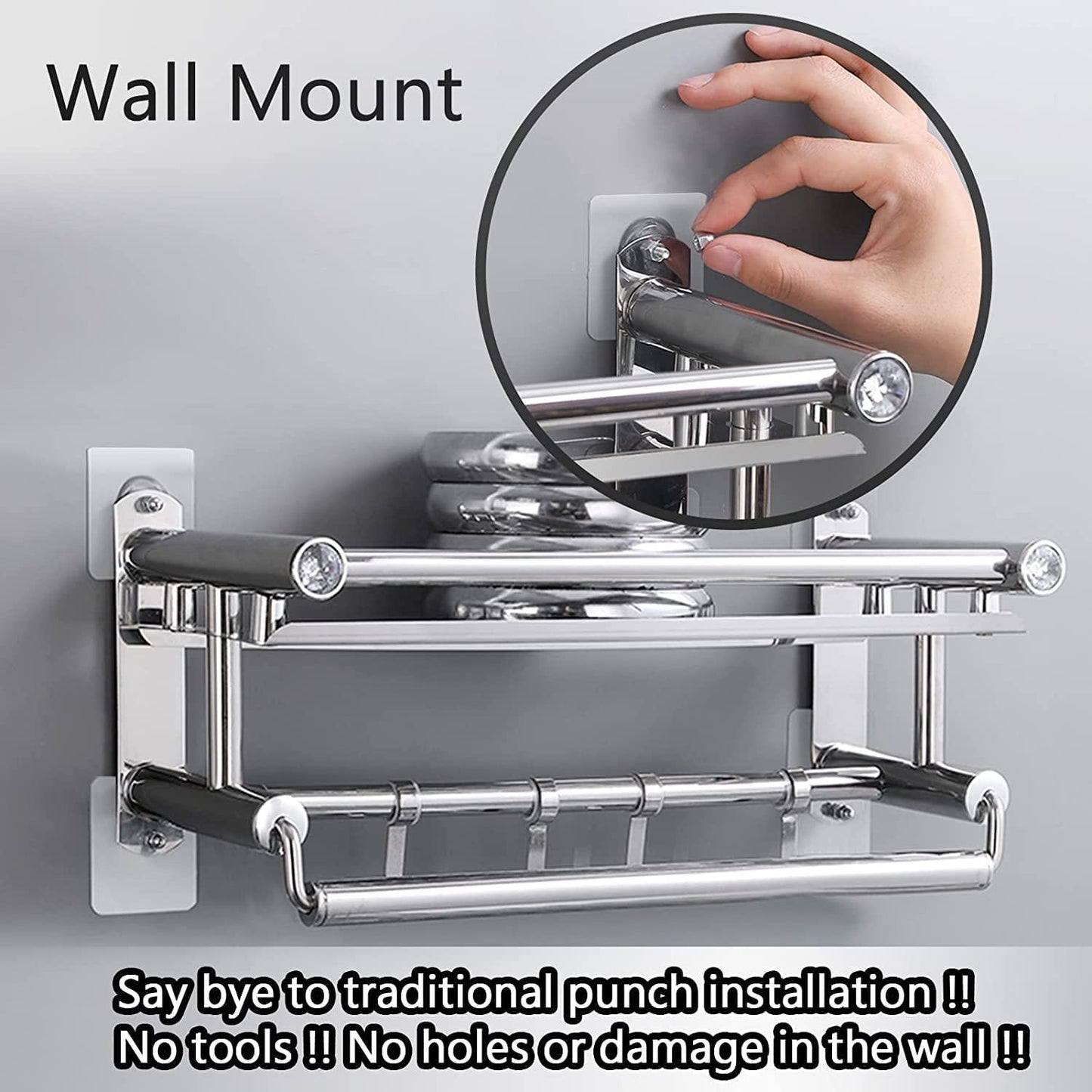 Wall Hooks, Adhesive Wall Screws Hanging Nails, No-Drilling Waterproof Screw Free Stickers for Hanging, Heavy-Duty Adhesive Wall Mount Screw Hooks for Kitchen Bathroom Bedroom Living Room 20 Pcs