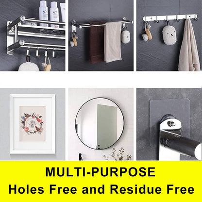Wall Hooks, Adhesive Wall Screws Hanging Nails, No-Drilling Waterproof Screw Free Stickers for Hanging, Heavy-Duty Adhesive Wall Mount Screw Hooks for Kitchen Bathroom Bedroom Living Room 20 Pcs